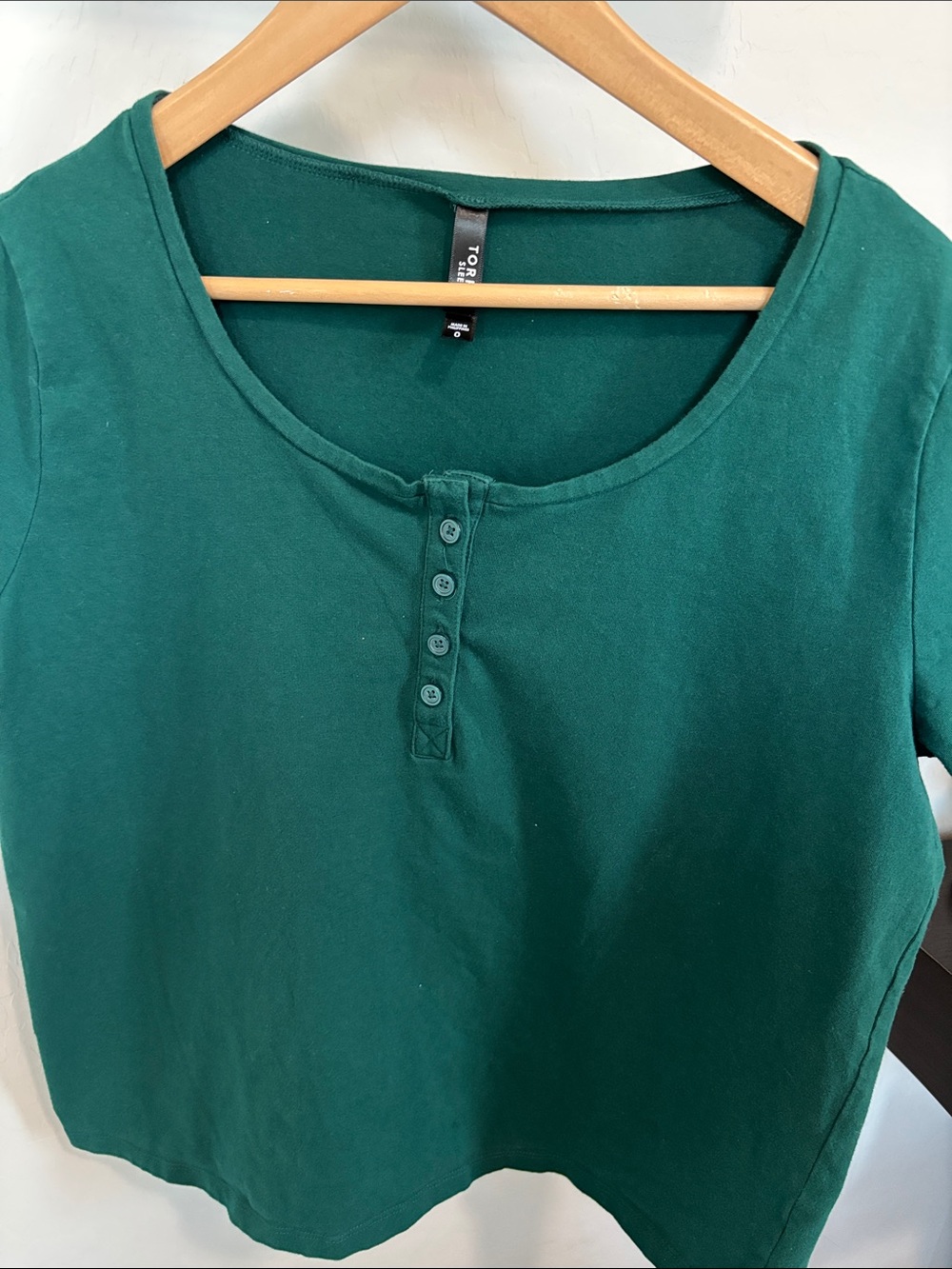 torrid Forest Green Scoop Neck Short Sleeve Henley